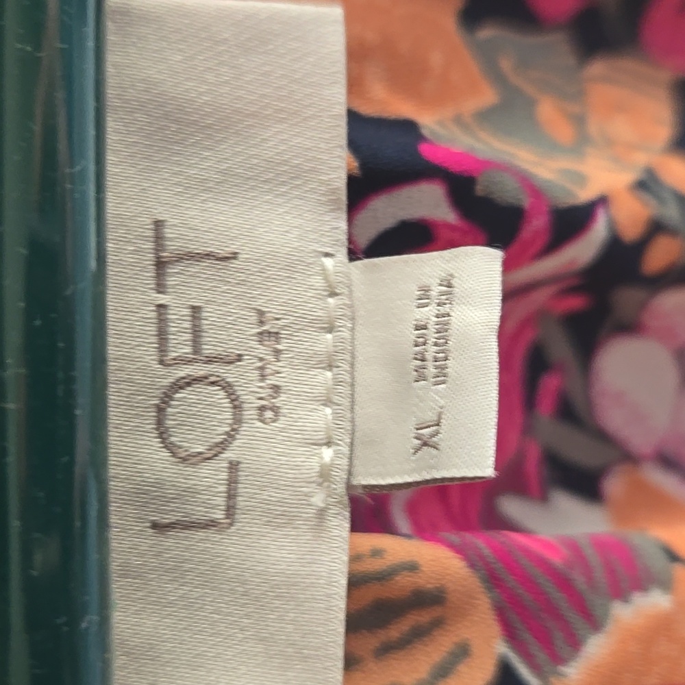LOFT Floral Blouse - Pink, Orange, Black - Picture 2 of 4